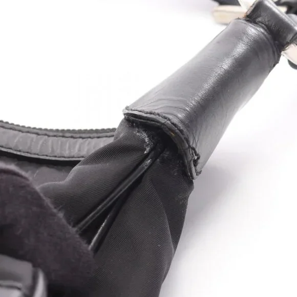 Prada Shoulder Bag Black Nylon Leather Triangle Logo Shoulder Bag - Picture 5 of 10